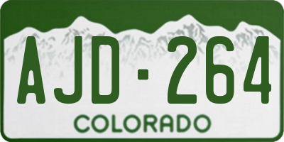 CO license plate AJD264