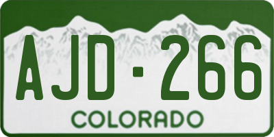 CO license plate AJD266