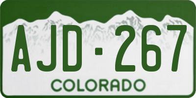 CO license plate AJD267