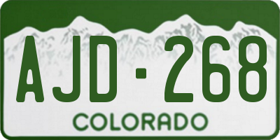 CO license plate AJD268