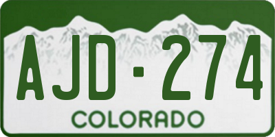 CO license plate AJD274