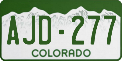 CO license plate AJD277