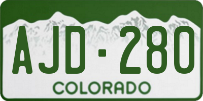 CO license plate AJD280