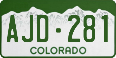 CO license plate AJD281