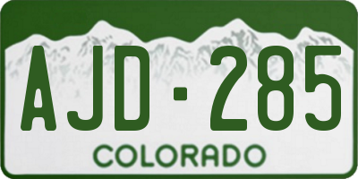 CO license plate AJD285