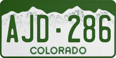 CO license plate AJD286