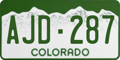 CO license plate AJD287