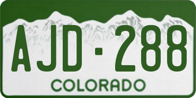 CO license plate AJD288