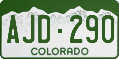 CO license plate AJD290