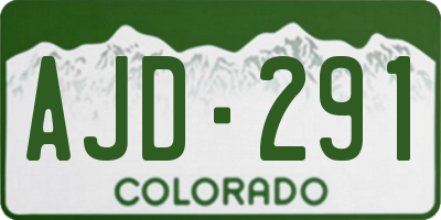 CO license plate AJD291
