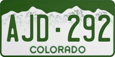 CO license plate AJD292