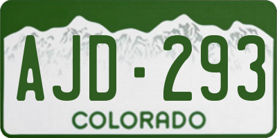 CO license plate AJD293
