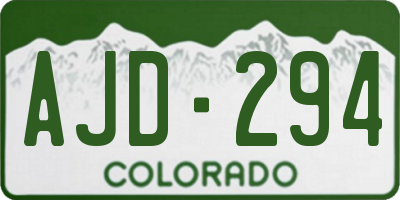 CO license plate AJD294