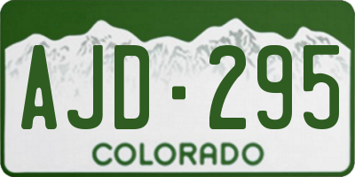 CO license plate AJD295