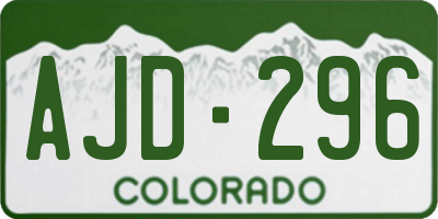 CO license plate AJD296