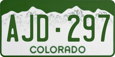 CO license plate AJD297