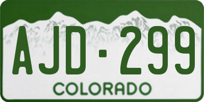 CO license plate AJD299
