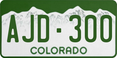 CO license plate AJD300