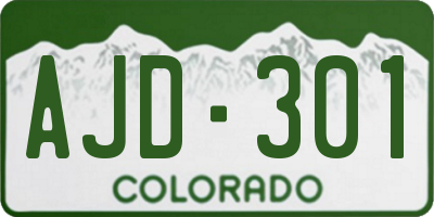 CO license plate AJD301