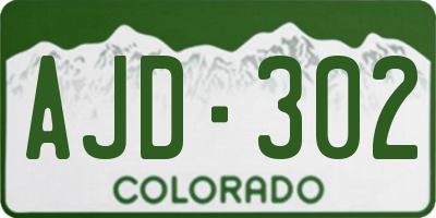 CO license plate AJD302