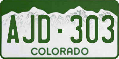 CO license plate AJD303