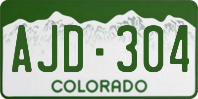 CO license plate AJD304
