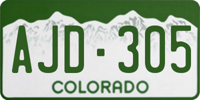 CO license plate AJD305