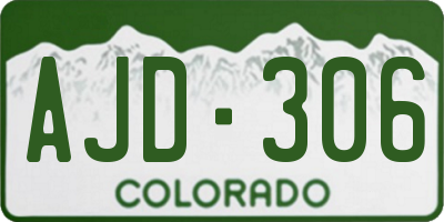 CO license plate AJD306