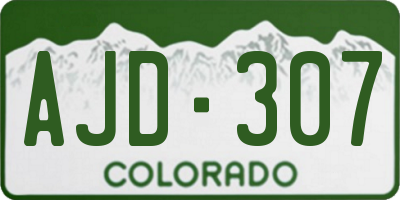 CO license plate AJD307