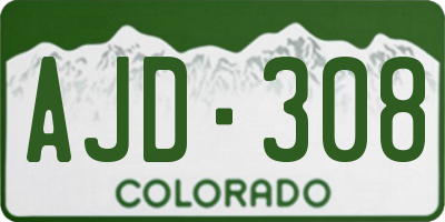 CO license plate AJD308