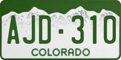 CO license plate AJD310