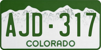 CO license plate AJD317