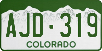 CO license plate AJD319