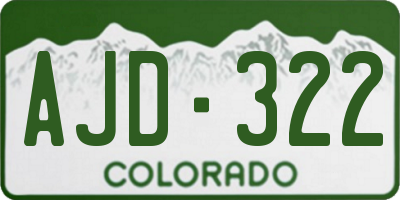 CO license plate AJD322