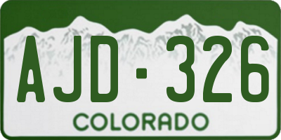 CO license plate AJD326