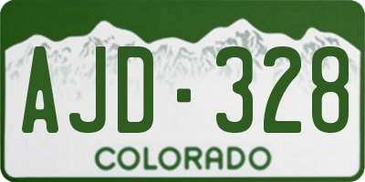CO license plate AJD328