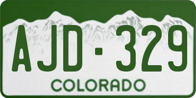 CO license plate AJD329