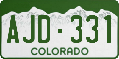 CO license plate AJD331