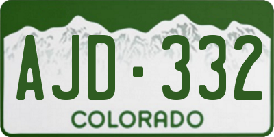 CO license plate AJD332