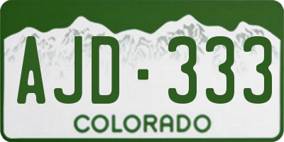 CO license plate AJD333