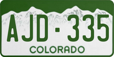 CO license plate AJD335