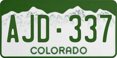 CO license plate AJD337
