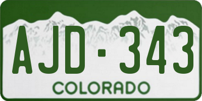 CO license plate AJD343