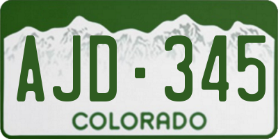 CO license plate AJD345