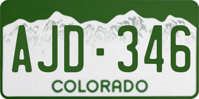 CO license plate AJD346