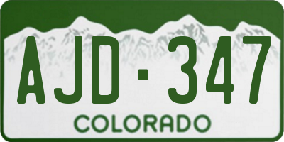 CO license plate AJD347