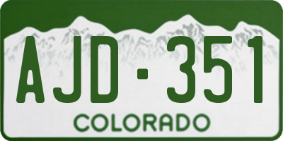 CO license plate AJD351