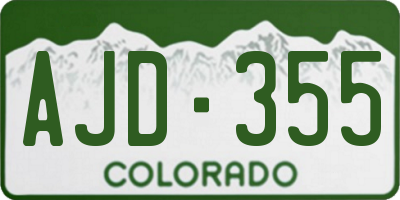 CO license plate AJD355