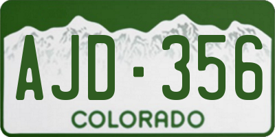 CO license plate AJD356