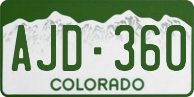 CO license plate AJD360